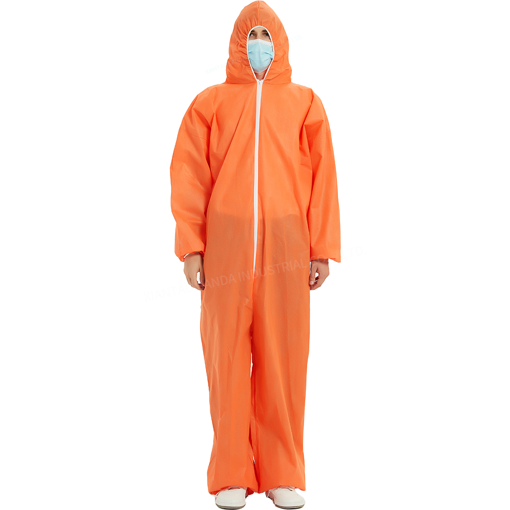  防護(hù)服 連帽不連腳 SMS 單拉鏈 橙